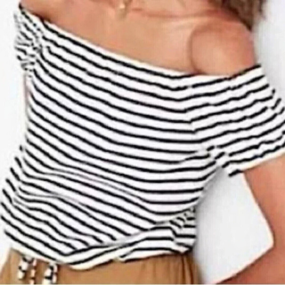 Madewell off the shoulder crop top, size XS - Picture 1 of 7